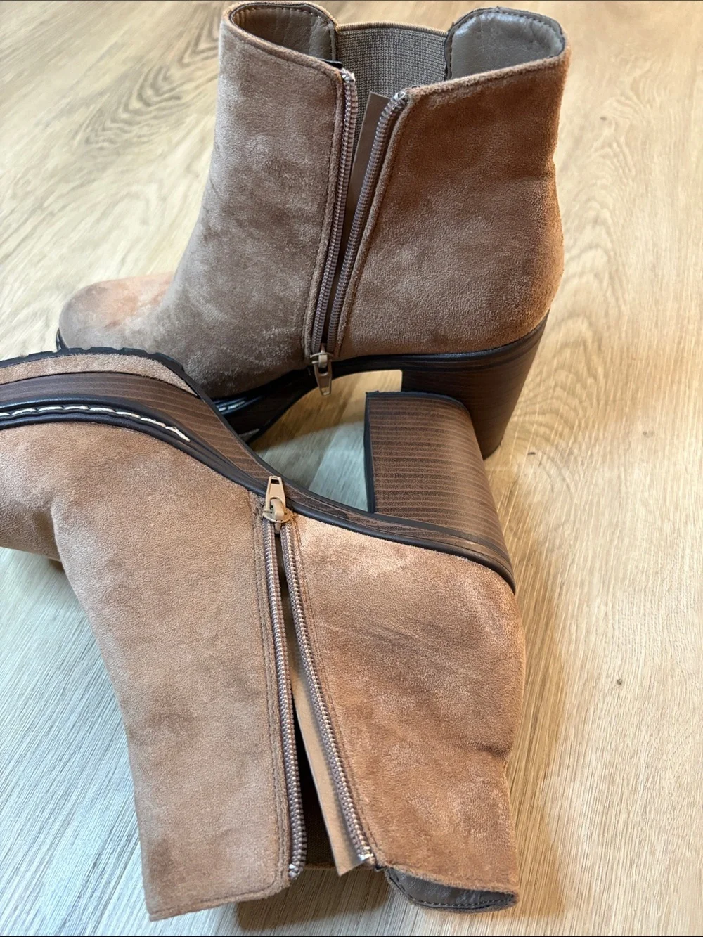 Altar'd State Sonata Platform Booties Tan Suede 7.5 boho classic essential